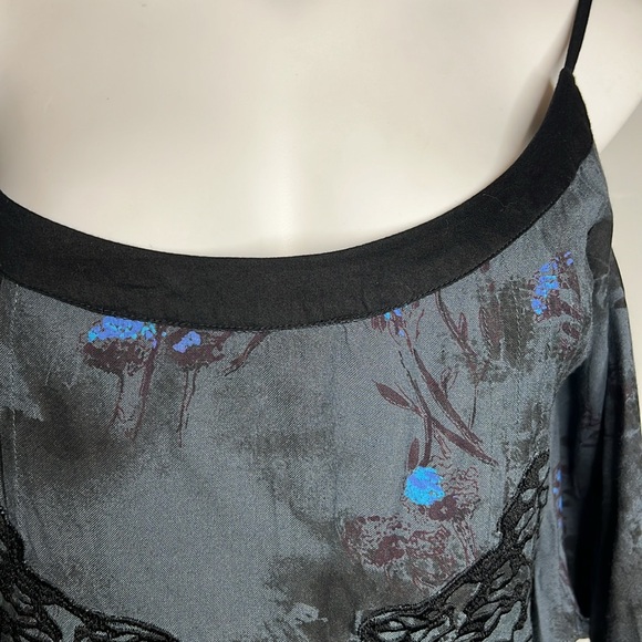 Free People Summer Art Print Teal Dress size 6 - Picture 4 of 9